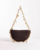 South Beach South Beach shell and bead embellished shoulder bag in chocolate brown - 1
