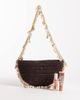 South Beach South Beach shell and bead embellished shoulder bag in chocolate brown - 2