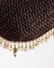 South Beach South Beach shell and bead embellished shoulder bag in chocolate brown - 3