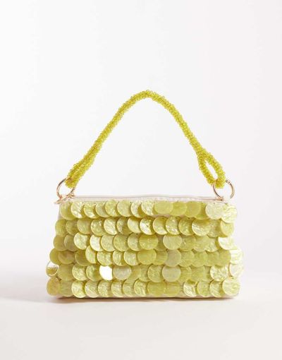 South Beach South Beach shell embellished ibiza shoulder bag in green