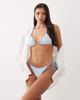 South Beach South Beach shell print tie side bikini bottoms in baby blue - 1