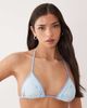 South Beach South Beach shell print triangle bikini top in baby blue - 2