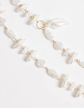 South Beach South beach shell trim belly chain in neutral-White