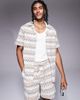 South Beach South Beach short sleeve beach shirt in multi zig zag stripe - 1