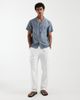 South Beach South Beach short sleeve linen mix shirt in faded blue stripes - 2