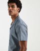 South Beach South Beach short sleeve linen mix shirt in faded blue stripes - 4