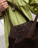 South Beach South Beach shoulder straw beach tote bag in chocolate brown - 3