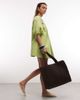 South Beach South Beach shoulder straw beach tote bag in chocolate brown - 4
