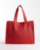 South Beach South Beach shoulder straw beach tote bag in tomato red - 1