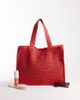 South Beach South Beach shoulder straw beach tote bag in tomato red - 2