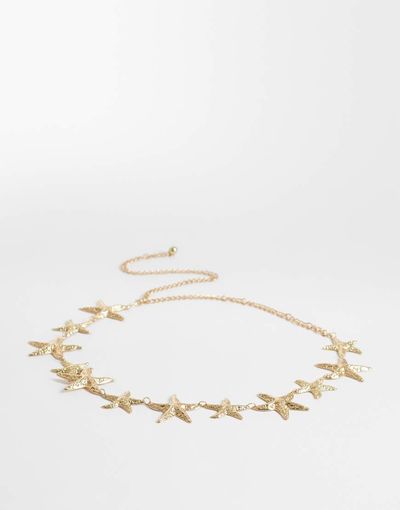 South Beach South Beach starfish chain belt in gold
