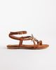 South Beach South Beach starfish strappy flat sandals in brown faux suede - 1