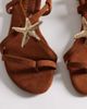 South Beach South Beach starfish strappy flat sandals in brown faux suede - 2