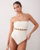 South Beach South Beach strapless one-piece swimsuit with beaded detailing in white - 4