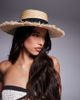 South Beach South Beach straw boater hat with contrast band in beige-Neutral - 1