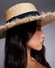 South Beach South Beach straw boater hat with contrast band in beige-Neutral - 3