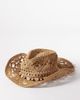 South Beach South Beach straw cowboy hat with bead trim in natural-Neutral - 1
