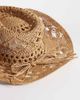 South Beach South Beach straw cowboy hat with bead trim in natural-Neutral - 3