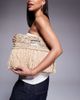 South Beach South Beach straw fringed clutch bag in beige-Neutral - 3