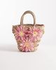 South Beach South Beach straw grab bag with floral embellishment in natural-Neutral - 1