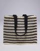 South Beach South Beach straw tote bag in black and white stripe-Multi - 4