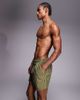 South Beach South Beach striped swim shorts in olive-Green - 3