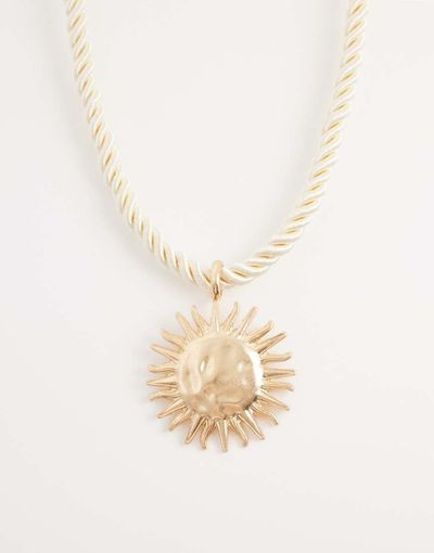 South Beach South Beach sun pendant rope necklace in gold