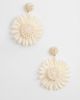 South Beach South Beach textured flower drop earrings in cream-White - 1