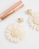 South Beach South Beach textured flower drop earrings in cream-White - 2