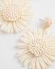 South Beach South Beach textured flower drop earrings in cream-White - 3