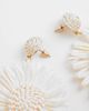 South Beach South Beach textured flower drop earrings in cream-White - 4