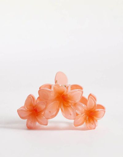 South Beach South Beach triple flower hair claw clip in orange