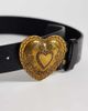 South Beach South Beach vintage style heart buckle belt in black - 2
