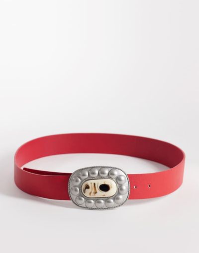 South Beach South Beach western buckle belt in red