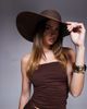 South Beach South Beach wide brim floppy hat in chocolate brown - 1
