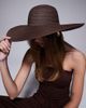 South Beach South Beach wide brim floppy hat in chocolate brown - 2