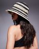 South Beach South Beach woven bucket hat in black stripe - 3