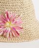 South Beach South Beach woven bucket hat with floral detail in off white - 2