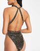 South Beach South Beach wrap swimsuit in black with glitter leopard print - 2