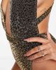 South Beach South Beach wrap swimsuit in black with glitter leopard print - 3