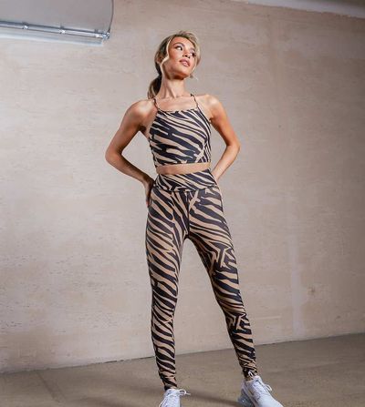 South Beach South Beach x Joanna Chimonides high waisted leggings in zebra print-Multi