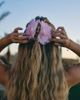 South Beach South Beach x Liv Silverman fabric flower hair claw clip in pink and orange - 1