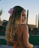 South Beach South Beach x Liv Silverman fabric flower hair claw clip in pink and orange - 2