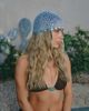 South Beach South Beach x Liv Silverman glitter crochet hat with resin embellishments-Blue - 2