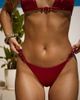 South Beach South Beach X Sasha Corte-T high leg beaded bikini bottom in burgundy-Red - 2