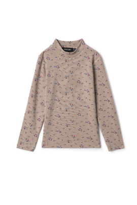 Space Grey Space Grey Floral Printed Mock Neck Top
