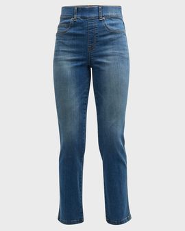 Spanx High-Rise Straight-Leg Denim Jeans