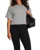 SPANX® SPANX® Cool Cotton Stripe Crewneck T-Shirt - 1
