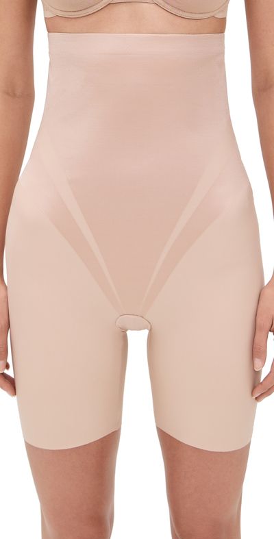 SPANX SPANX High-Waisted Mid-Thigh Shorts Champagne Beige