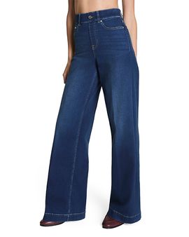 Spanx Spanx Pull On Wide Leg Jeans in Pacific Wash